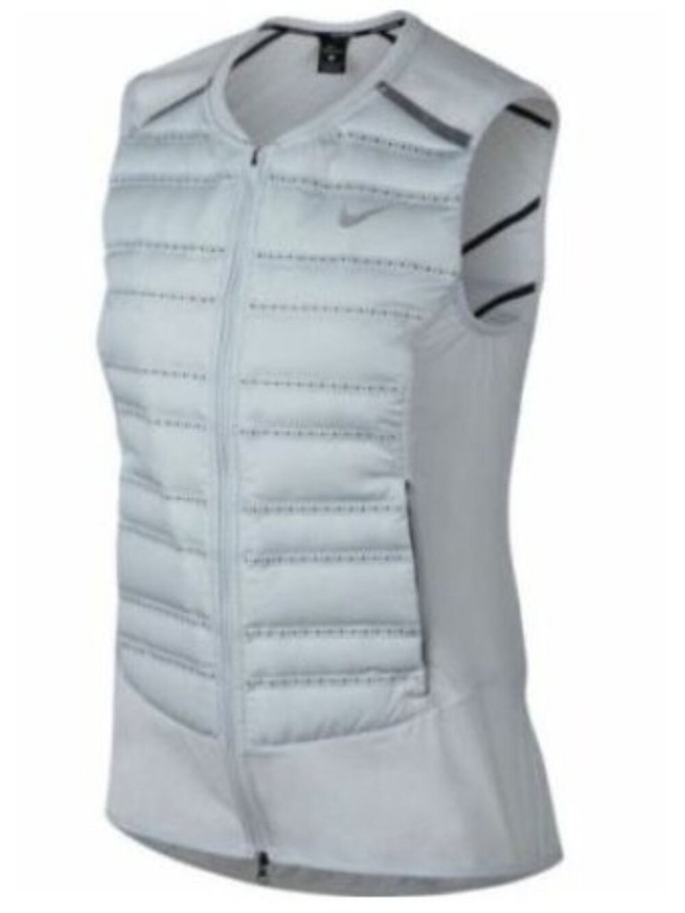 Nike Aeroloft Running Vest Size Medium Women's Pure Platium Light Gray Pockets R